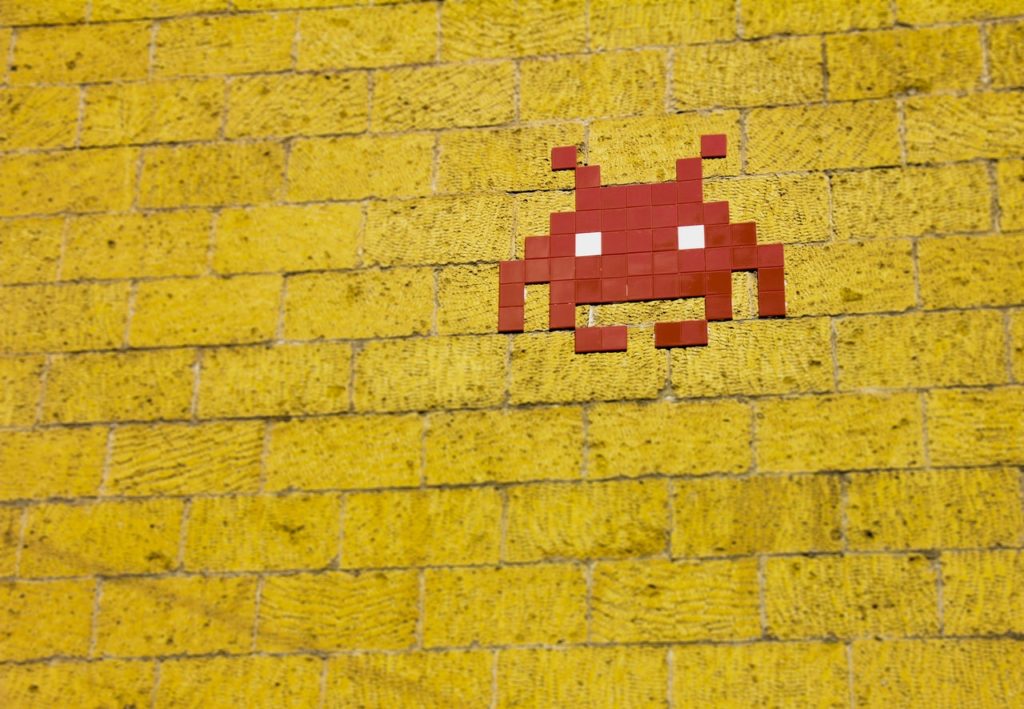 8-bit art of Space Invaders